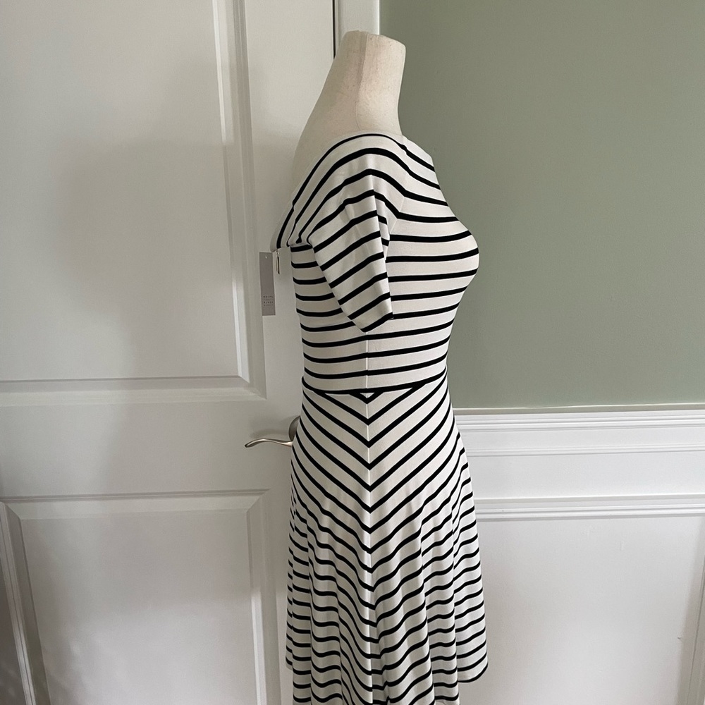 Black and white stripe weekender dress
